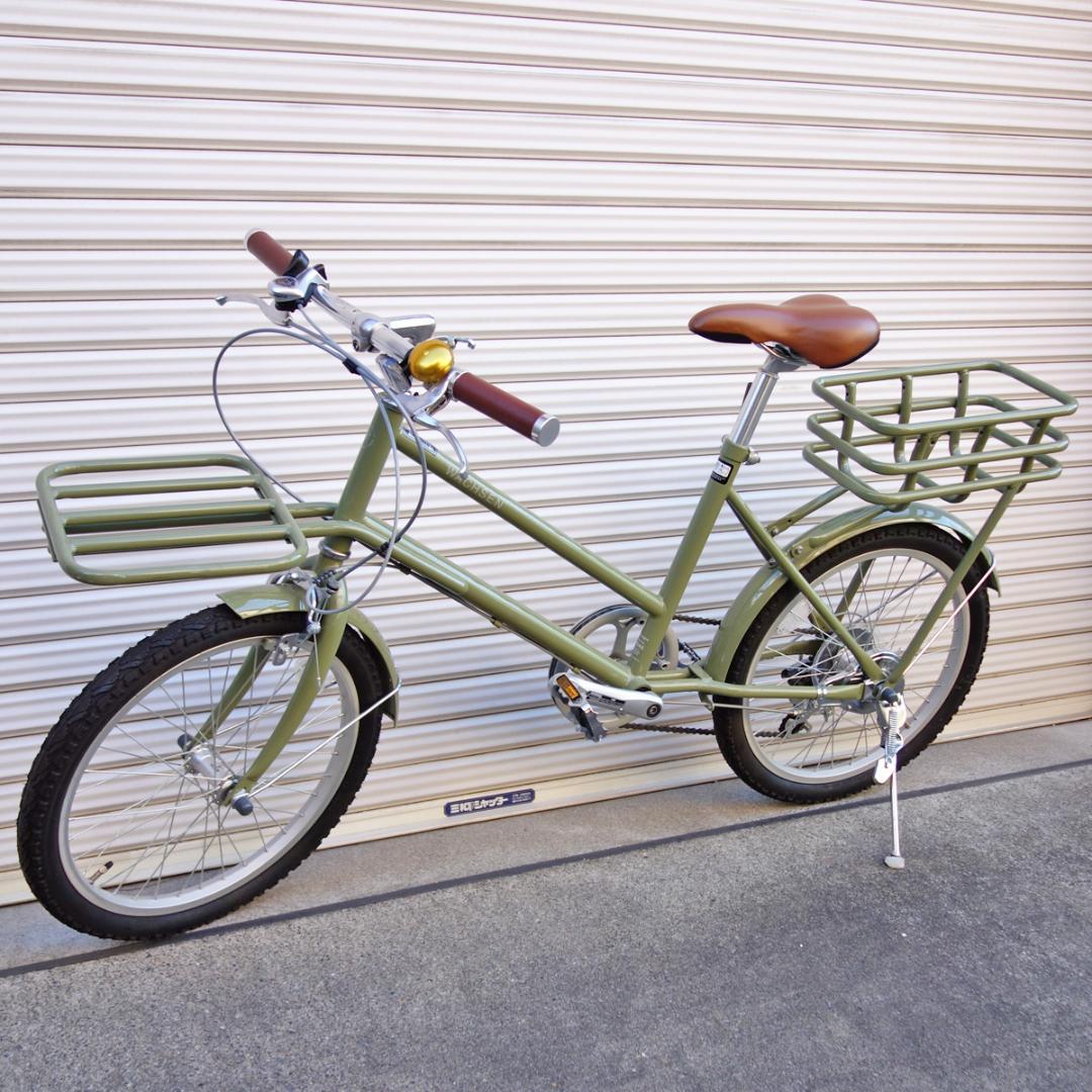美品 自転車 20インチ ミニベロ 6段変速 WACHSEN ROKE グリーン
