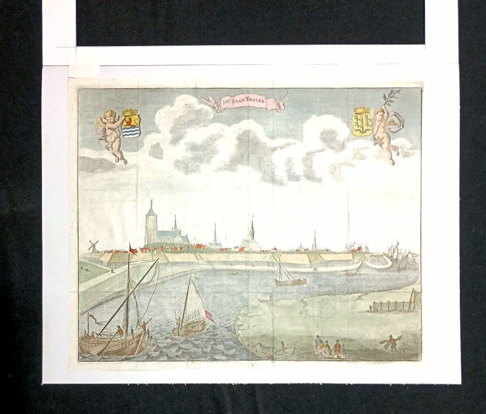 額装品　景観図　17世紀　オランダ　ゼーランド州トーレン　お値打ち