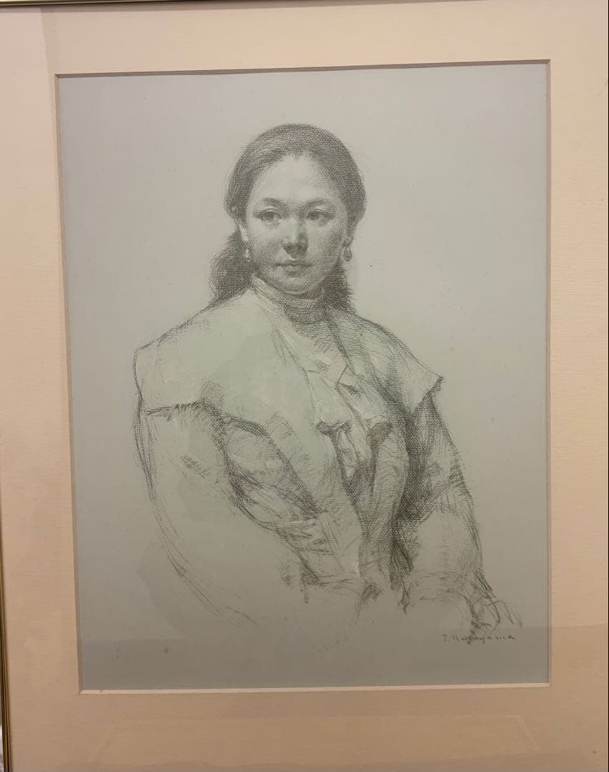 アンティーク ヴィンテージ 中山忠彦 人物画 絵画 レトロ