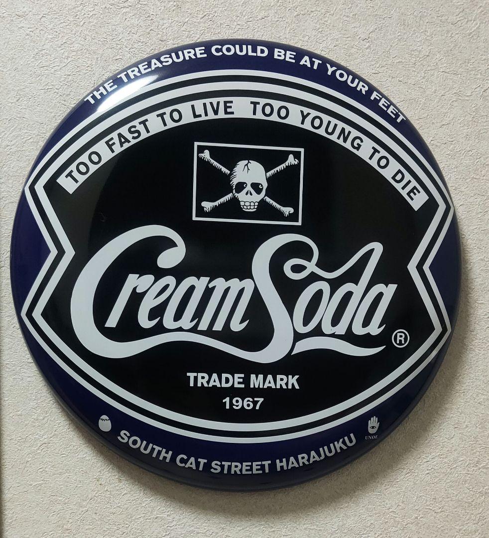 Cream Soda 新ドクロ 丸ブリキ 丸看板