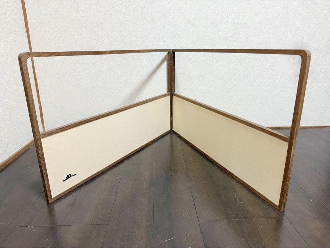 茶道具 桑縁 風炉先屏風 花押有 作者不明 両面使い 上透かし