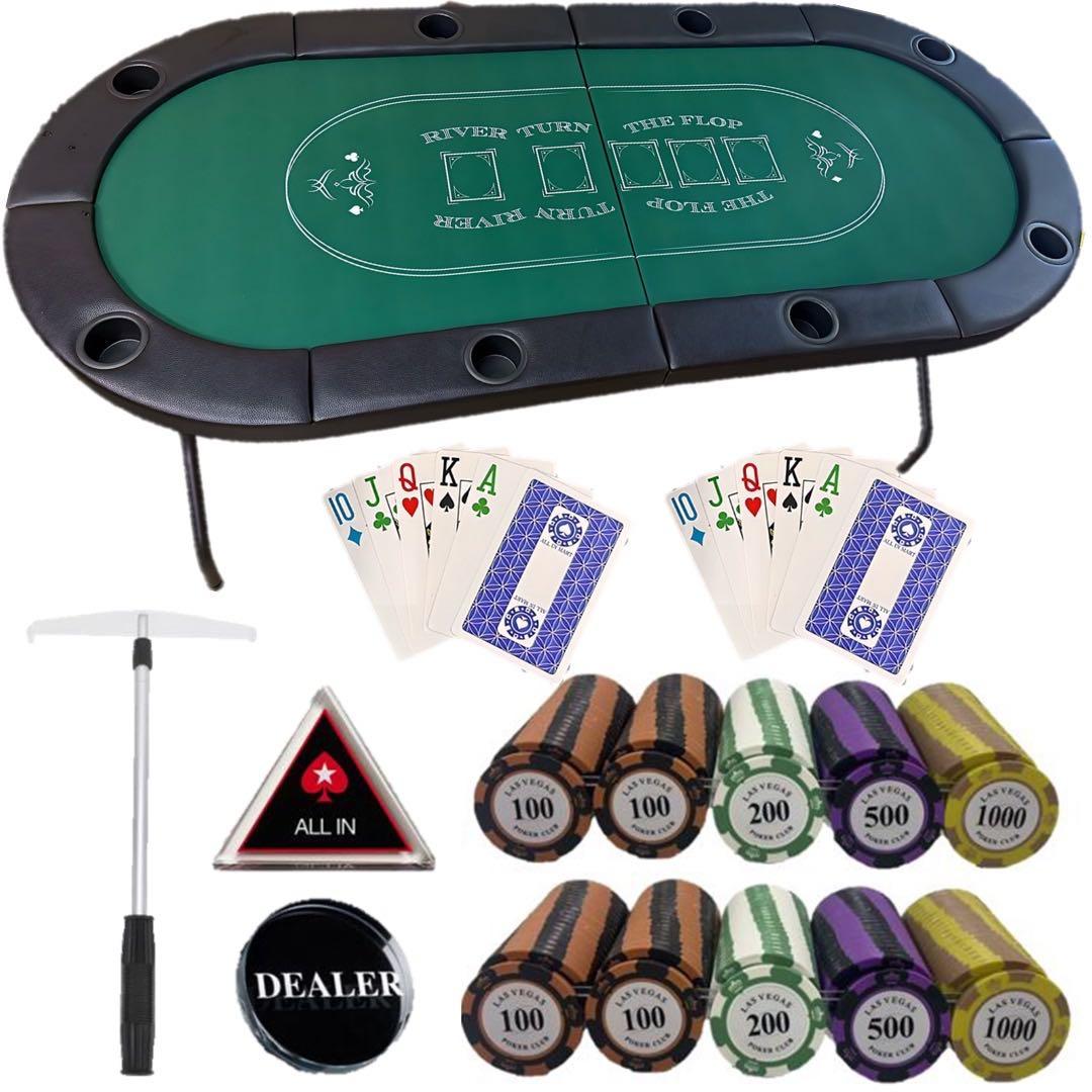 すぐ遊べる　ポーカーテーブルセット【8人用】