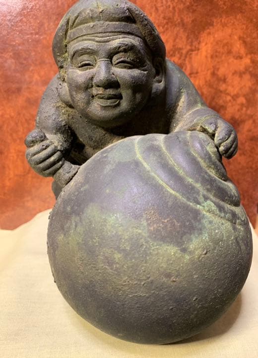 内島一平　造　銅製　大黒様像　縁起物東京高岡銅器古美術品