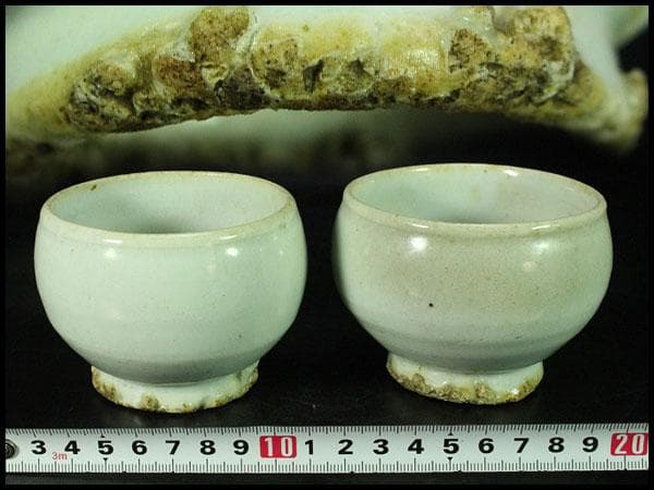 古美術 李朝 白磁 碗 一対 高麗(K-A637)