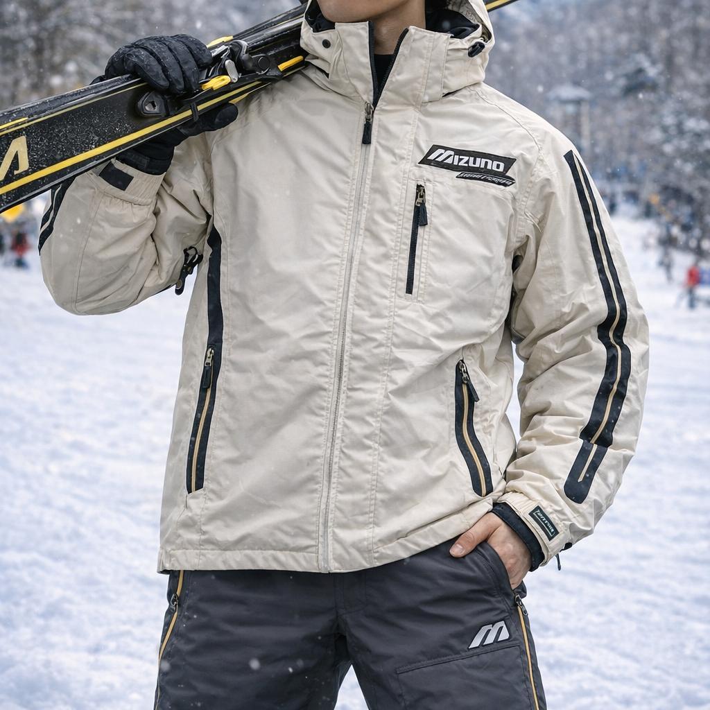 【高機能】MIZUNO　スキーウェア 上下セット L ブレスサーモ 防寒 防水