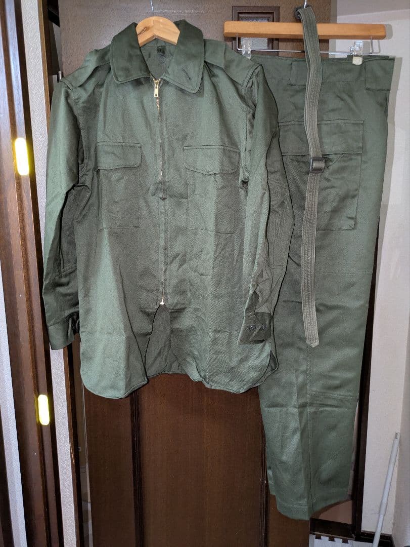陸自 65式OD作業服上下＆専用ズボンベルトセット