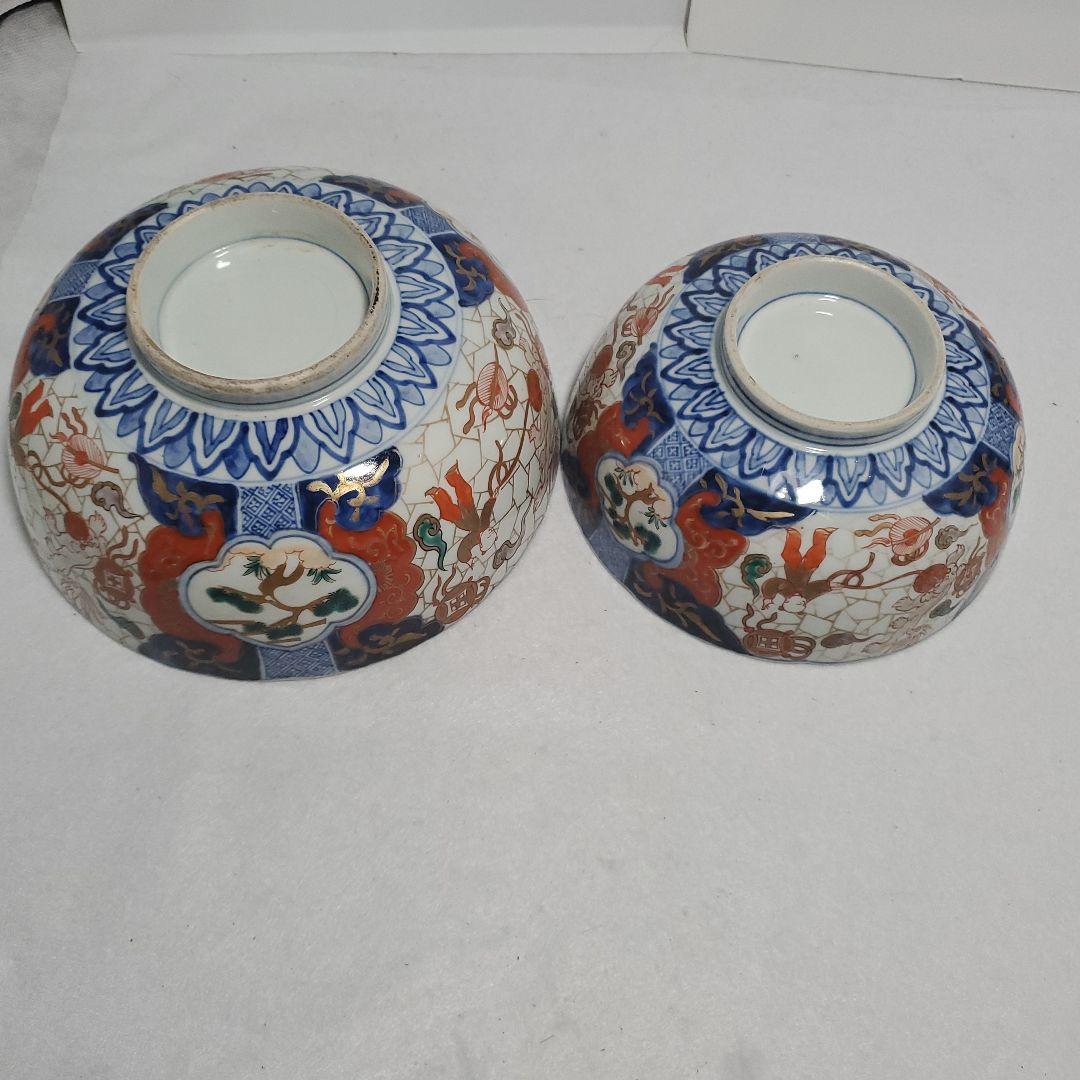 伊万里色絵鉢 大中小3客