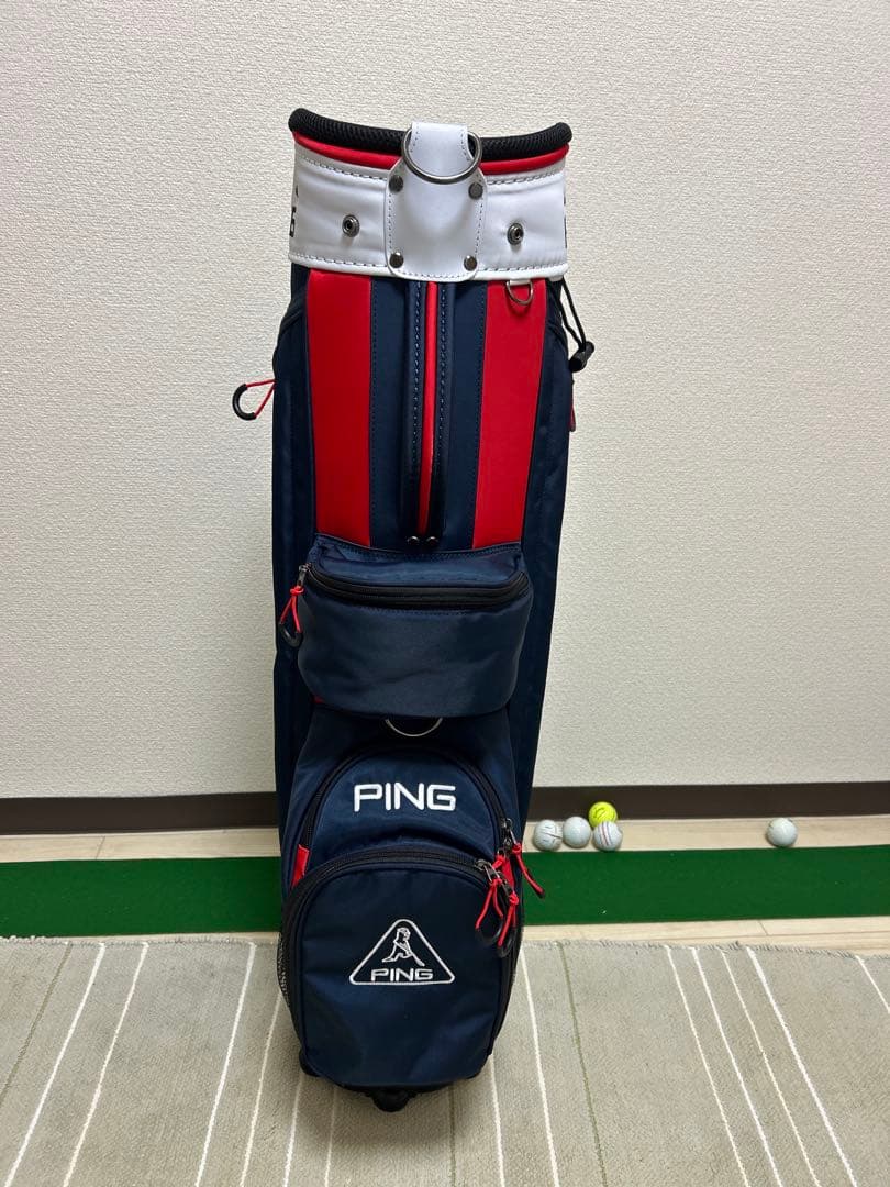 キャリー付き　PING キャディーバック　トリコロール　メンズ