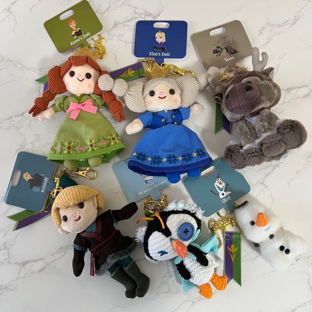 ディズニーストア　アナ雪　ぬいぐるみキーホルダー　キーチェーン　コンプリート