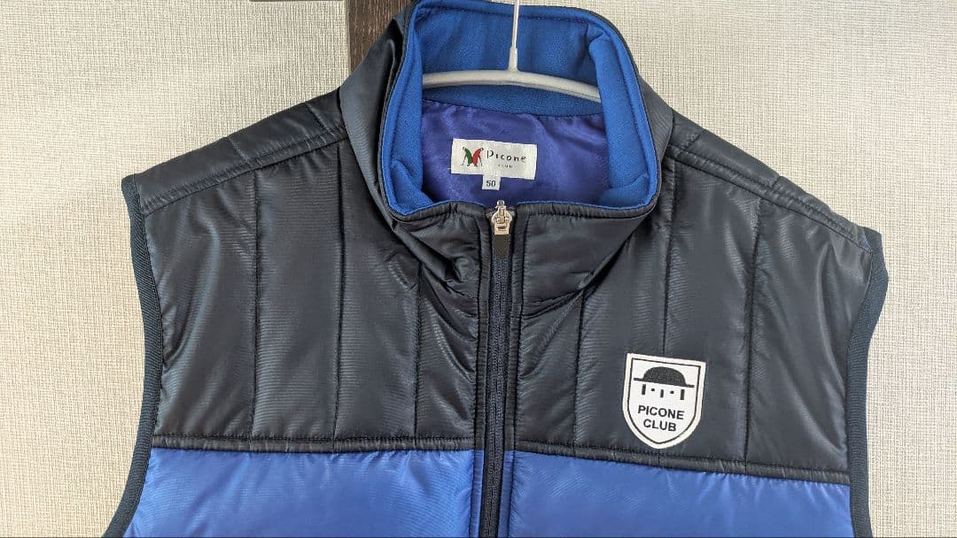 PICONE CLUB ジップアップベスト 青黒