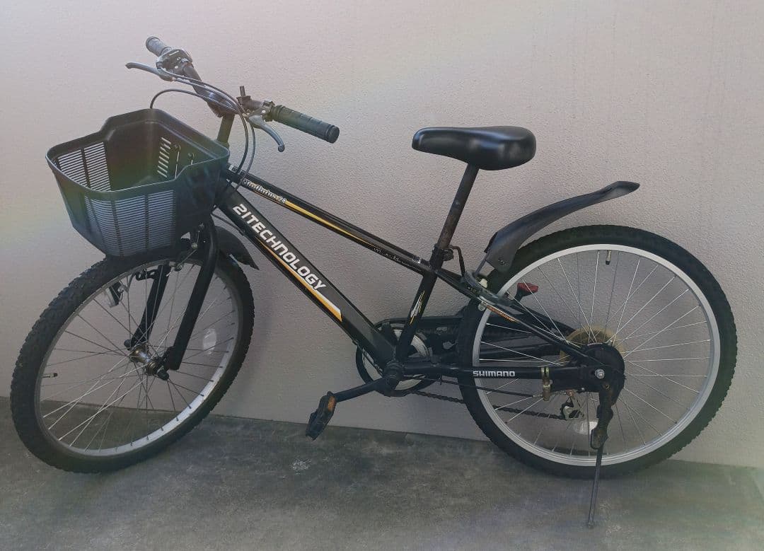 【21Technology】24インチ 6段変速 MTBタイプ自転車 ブラック