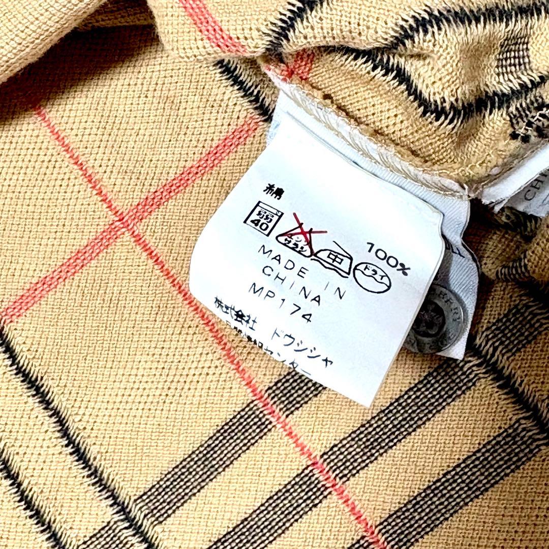 【美品】バーバリー　ゴルフ　ポロシャツ　ノバチェック　綿　100% L