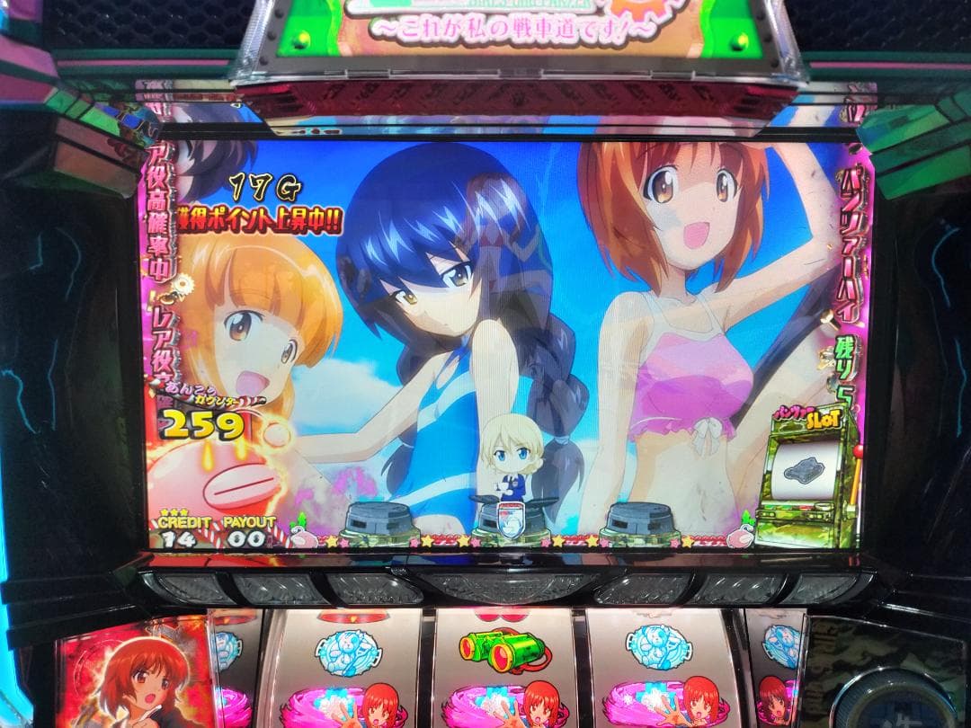 【パチスロ実機】 オリンピア★ガールズ＆パンツァーG【不要機付】