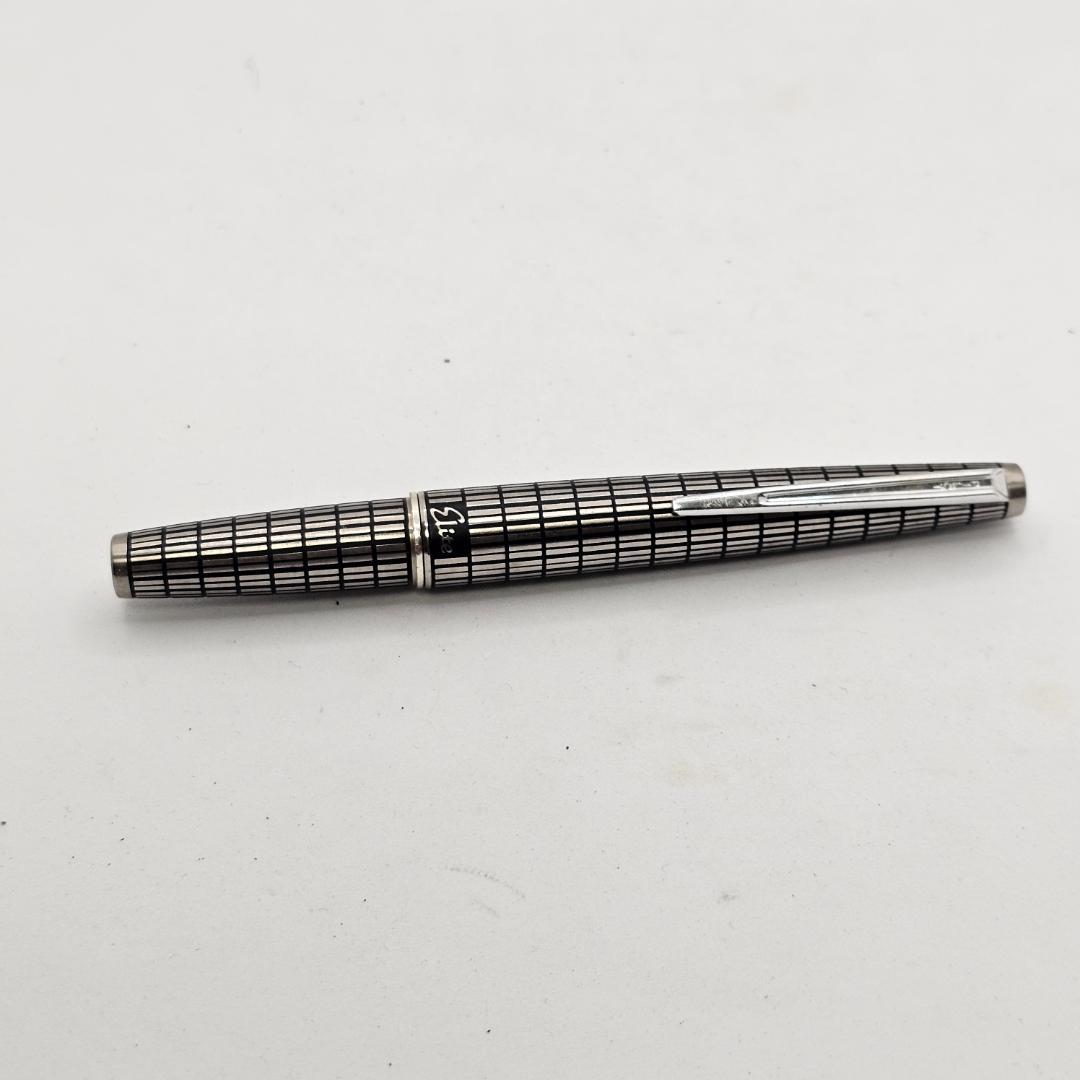 【18K】パイロット エリート 万年筆 格子柄 H577 F細字