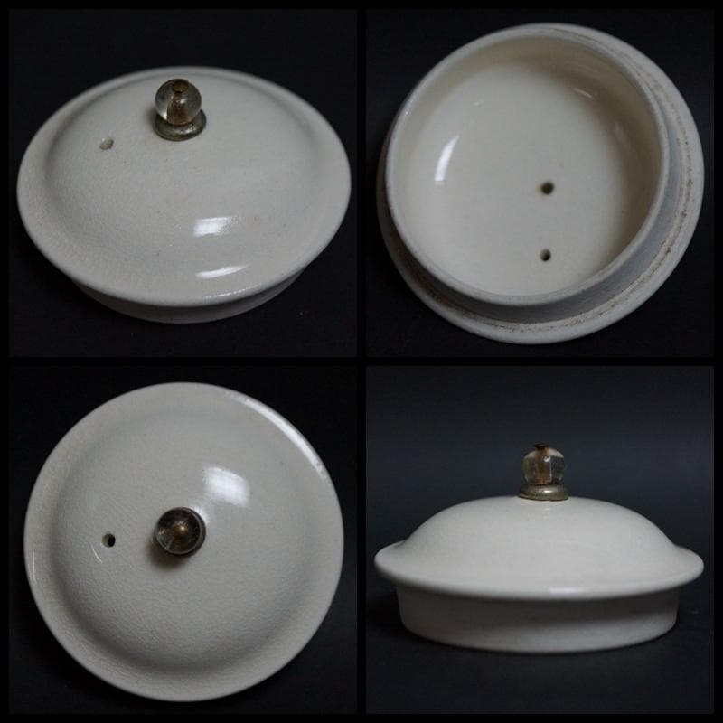 明治期 白泥獣口 提手式急須 高台水注 煎茶道具★時代物★希少品
