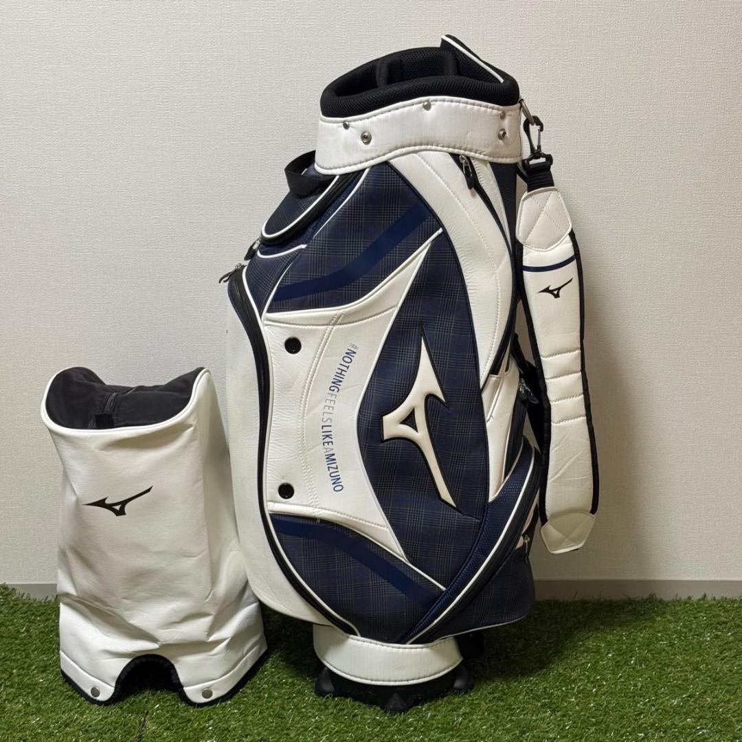 MIZUNO ミズノ キャディバッグ ゴルフバック タータンチェック フード付き