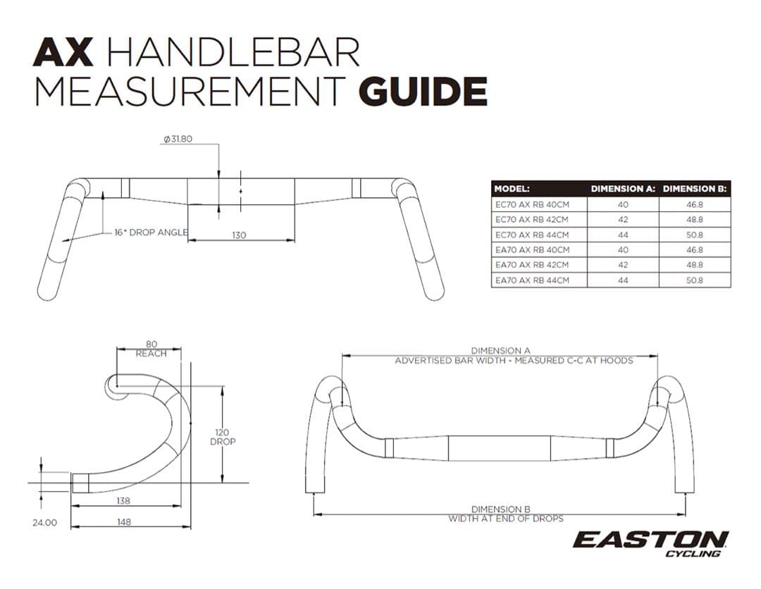 イーストン EASTON EC70AX カーボンハンドル グラベル フレア