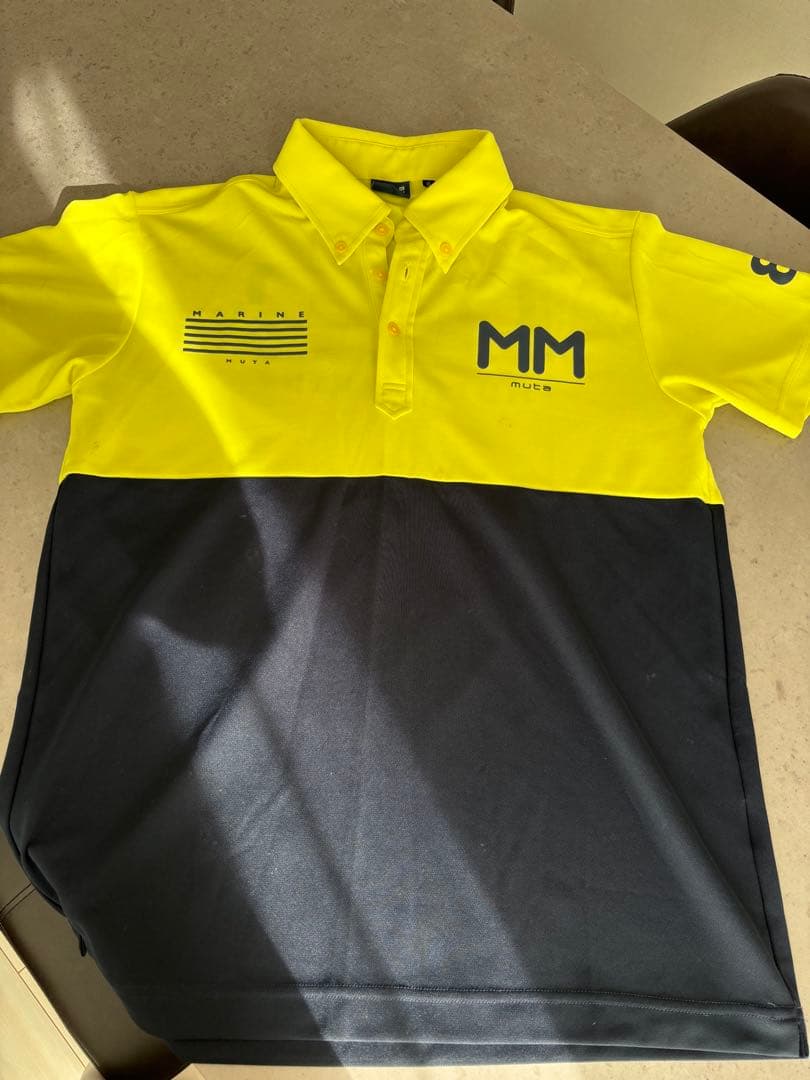 MUTA MARINE ポロシャツ L イエロー/ネイビー
