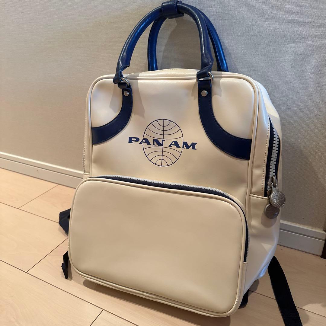PAN AM 旅行用2wayバッグ、旅行かばん、街歩きリュック/ホワイト