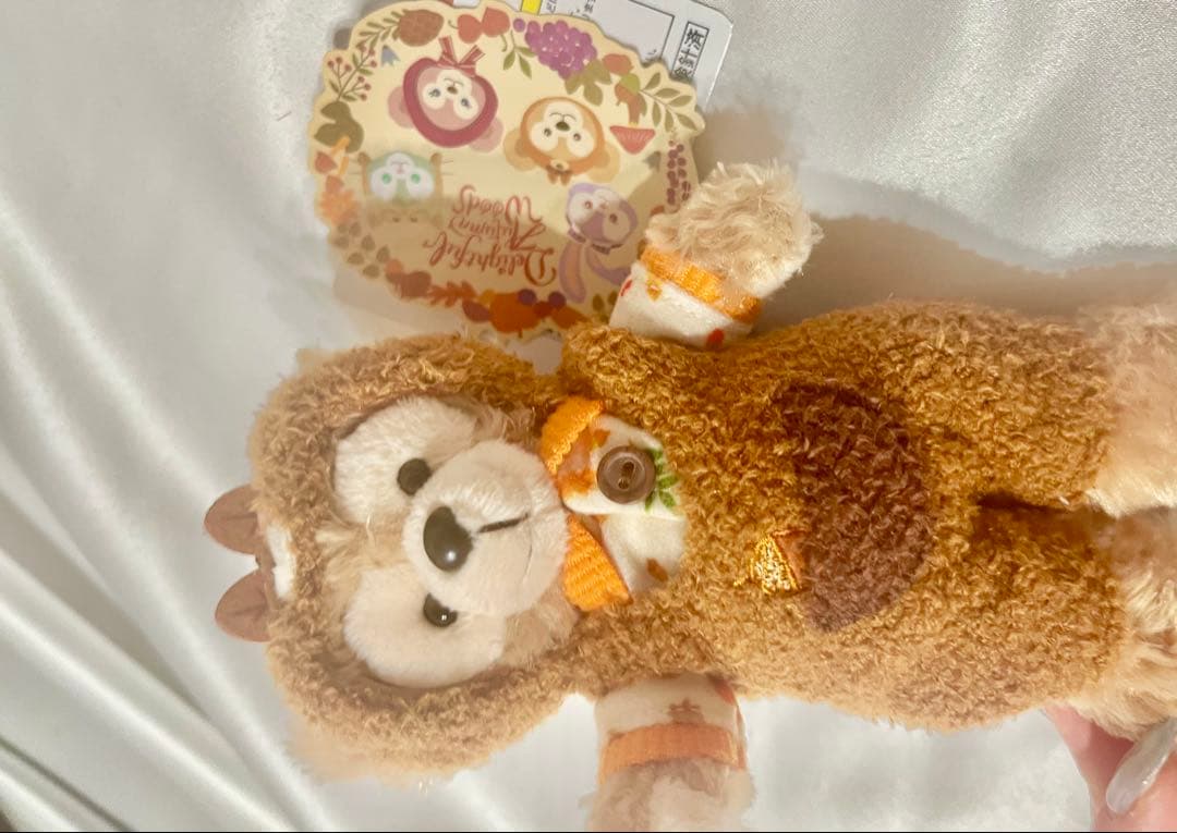 【未使用タグ付き】ダッフィー＆フレンズ 秋のぼうけん ぬいぐるみバッジ