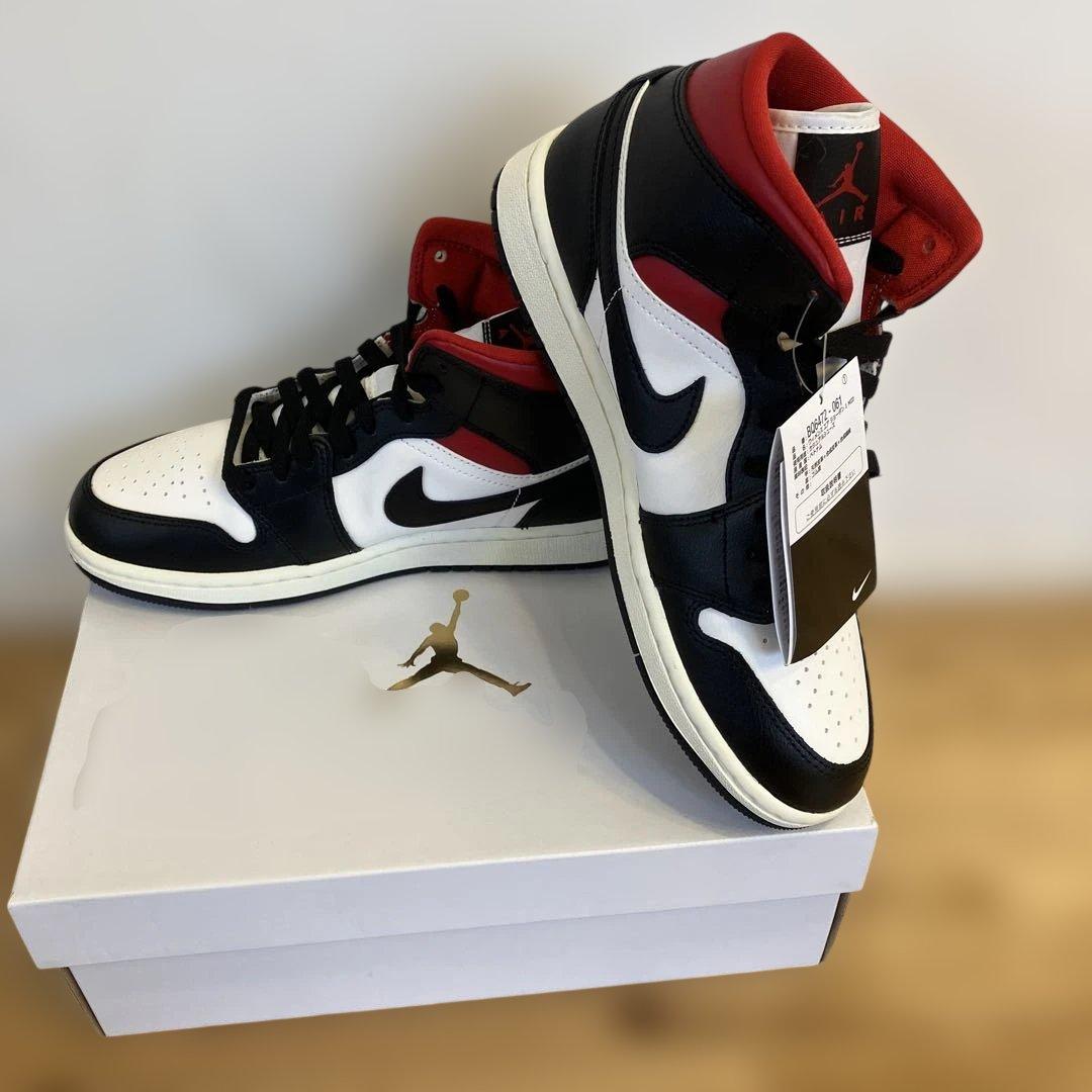 【新品】WMNS Air Jordan 1 Mid Black GYM RED