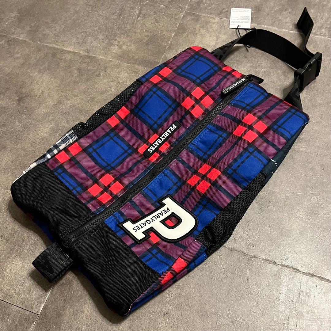新品 PEARLY GATES パーリーゲイツ シューズケース マルチチェック柄