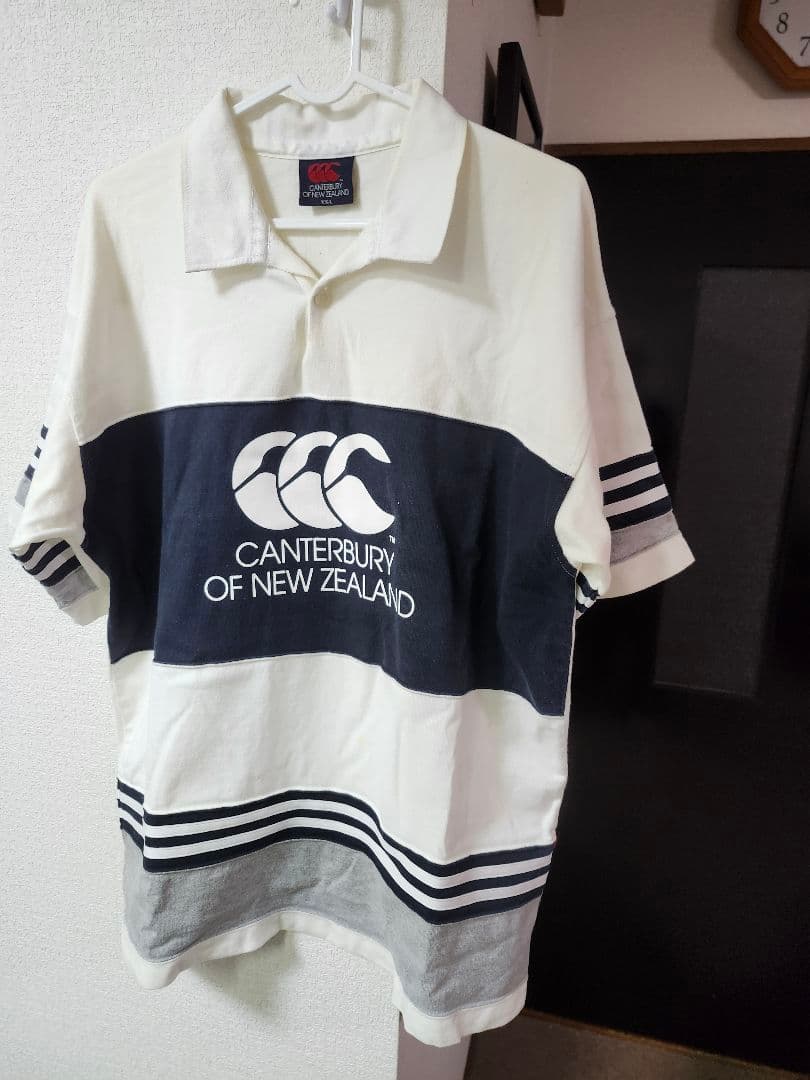Canterbury ラガーシャツ ホワイト/ネイビー