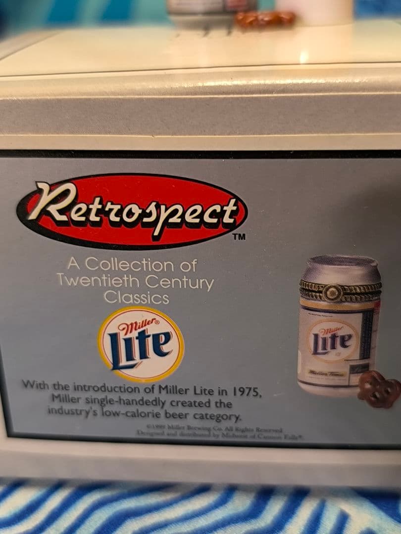 Miller Lite ミニチュア缶 ビンテージスタイル ヒンジボックス