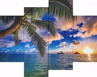 写真キャンバスアート  ハワイ ラニカイ　(4枚セット)