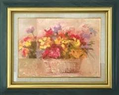 油絵 菅家令子 絵 絵画 インテリア uF6-110302 花