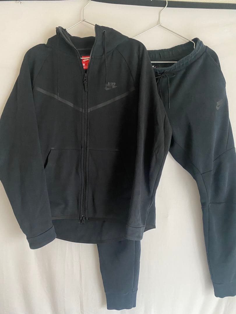 【チー牛】 Nike テックフリース　上下セット　黒