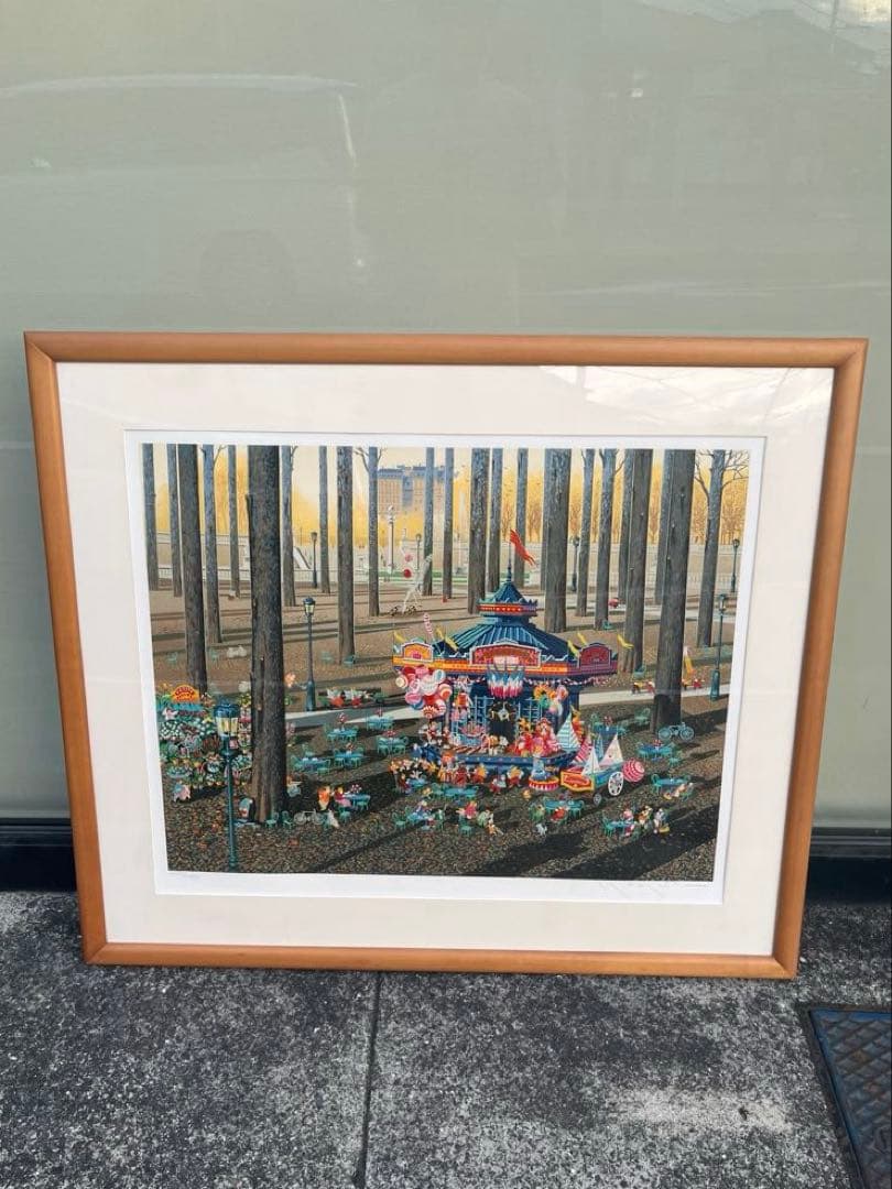 ヒロ・ヤマガタ　シルクスクリーン作品　アコーディオンプレイヤー