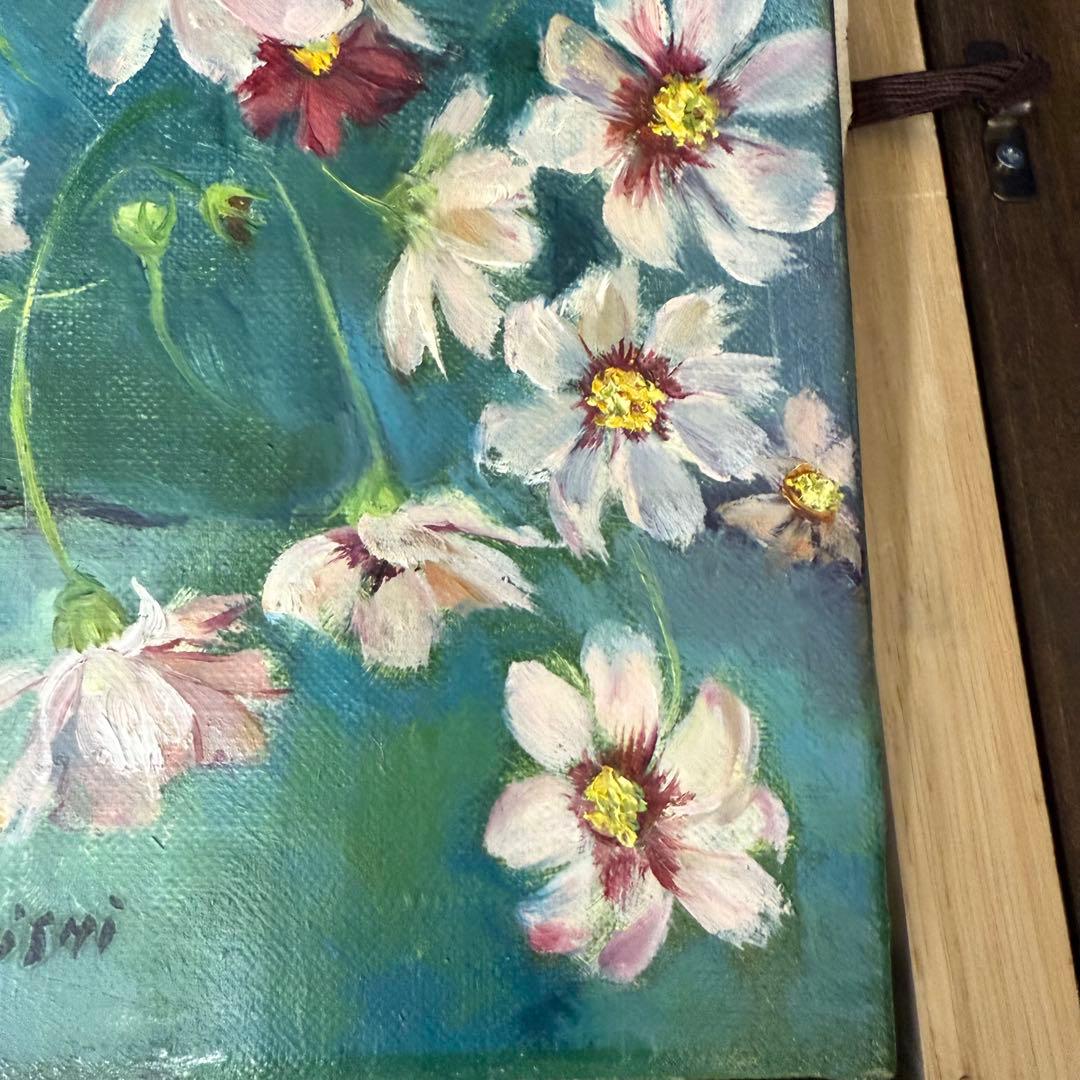 絵画 三岸節子 花 静物画 油絵 油彩 直筆 サイン入り