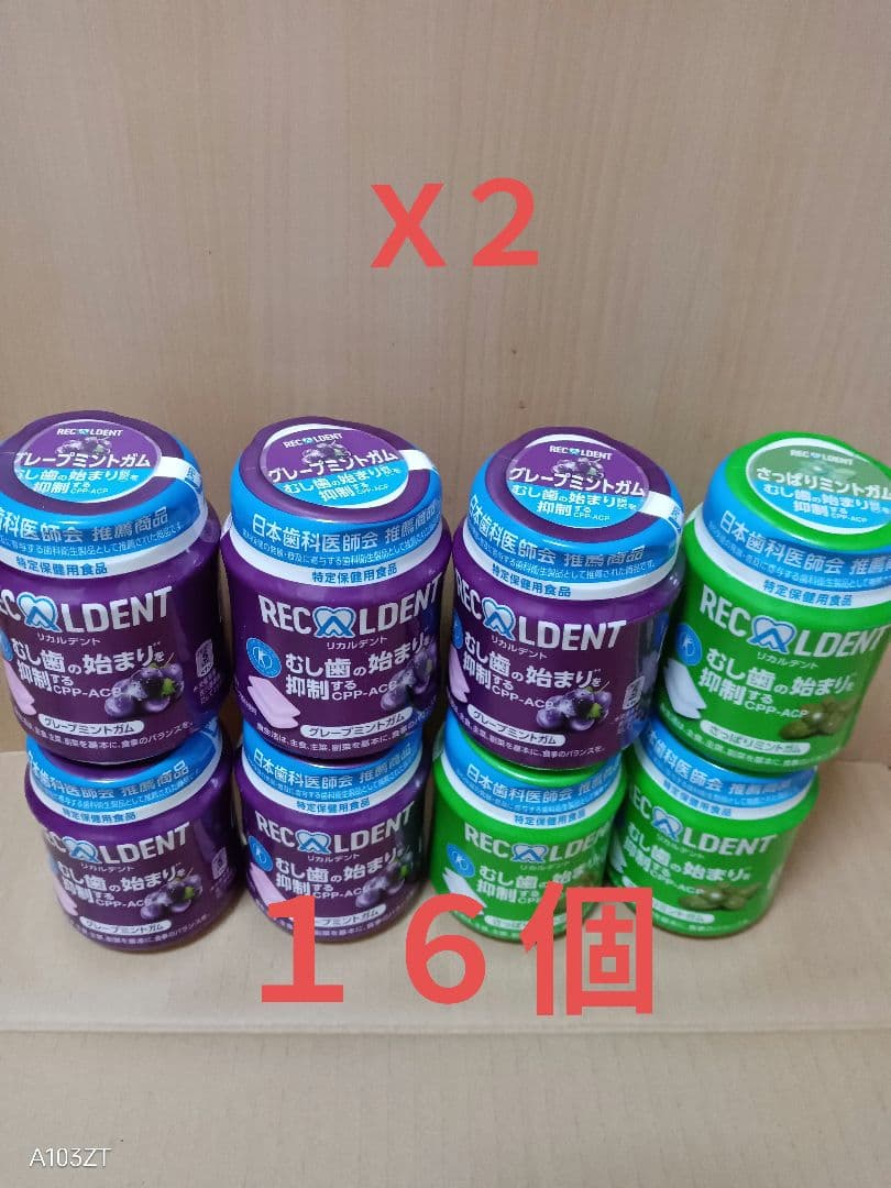 リカルデント ミントガム ボトル 16個セット 特定保健用食品