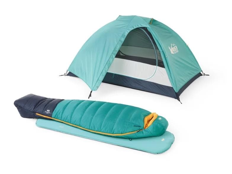 REI(アールイーアイ）テント、シュラフ、マットセット
