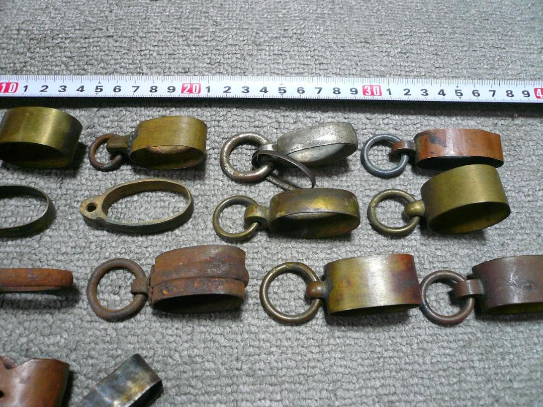 軍刀 金具 佩鐶 16個 旧日本軍 吊金 輪 カン 日本刀 まとめて
