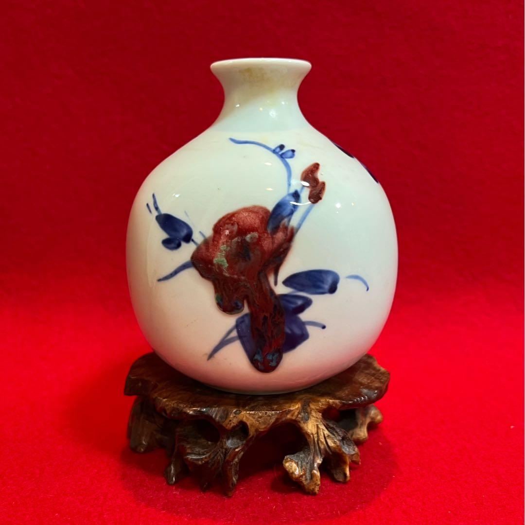 中国美術 古玩 景徳鎮 青花釉裹紅 花瓶 花入 花器 コレクション