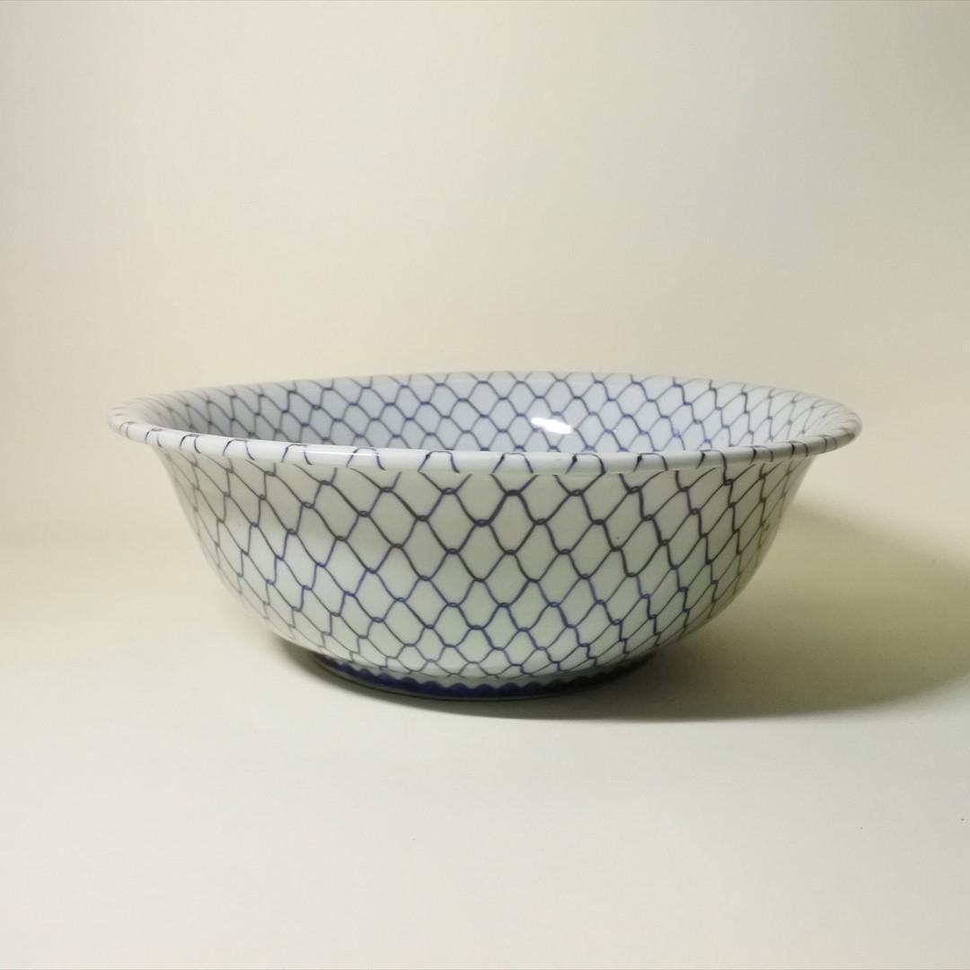 江戸後期　伊万里　染付　網手　大鉢　骨董品　アンティーク