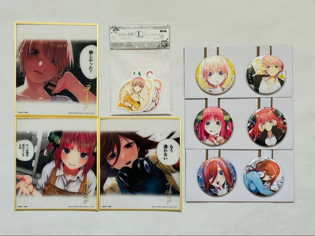 五等分の花嫁　一番くじ　ラストワン賞 クリア色紙　一花　二乃　三玖