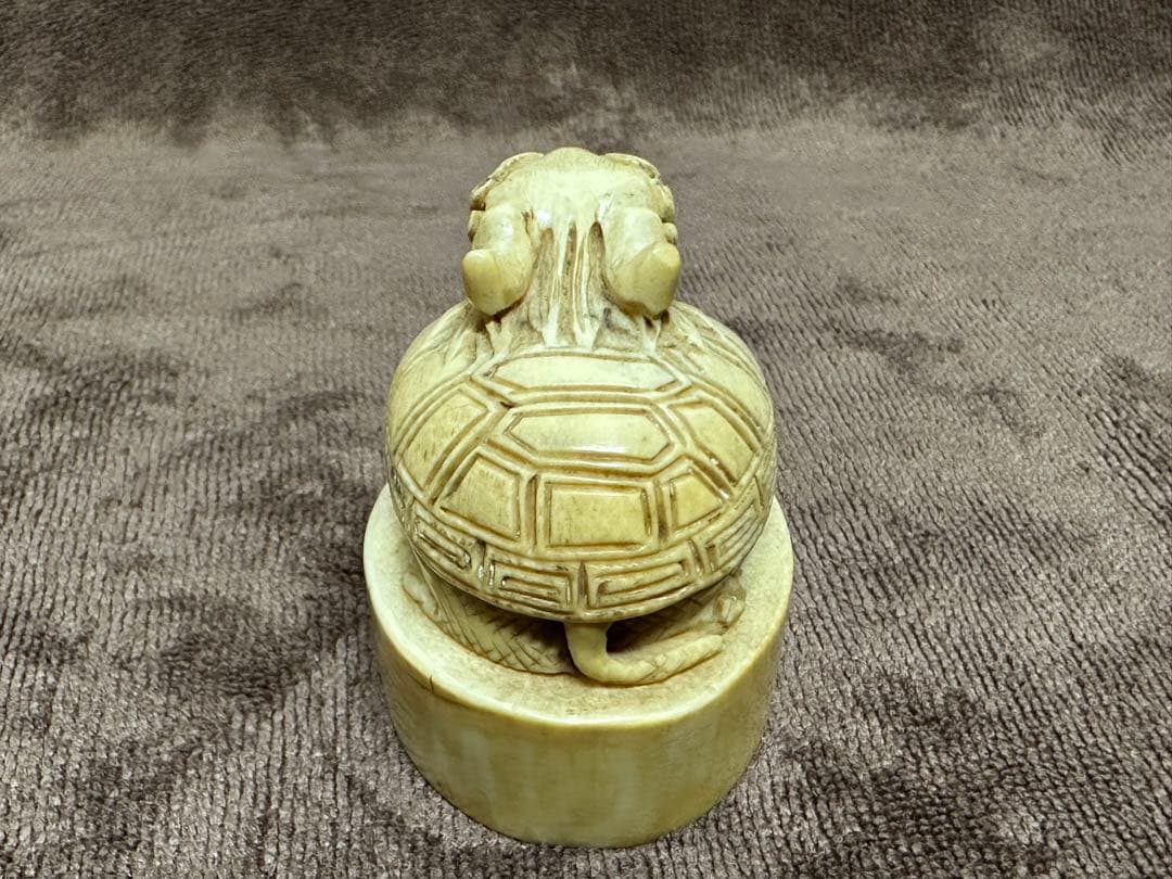 ライオン　清代　唐物　古美術品　印鑑　印材　マンモス牙彫　 置物　細密細工　骨董