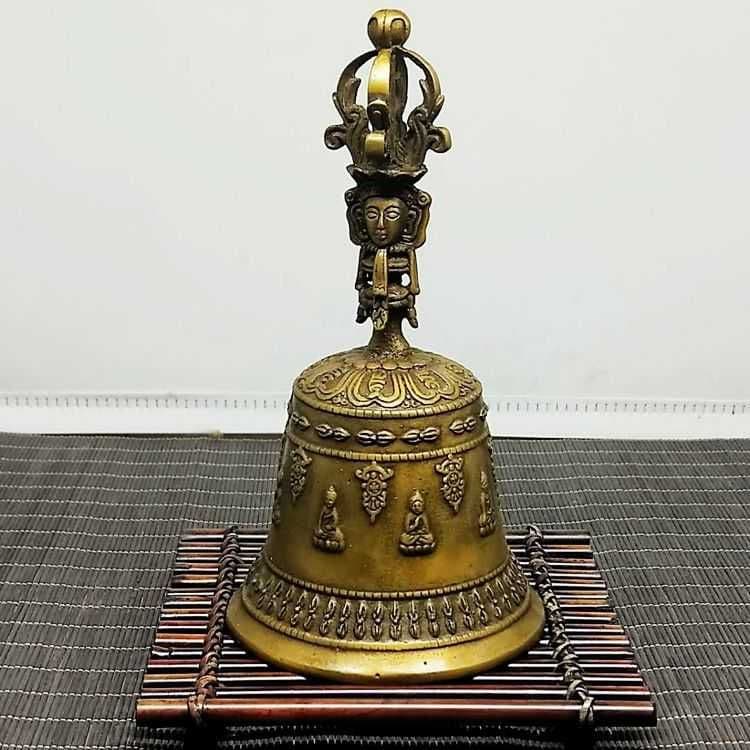 銅製 法器 手揺鈴 五股金剛密鈴 金剛杵銅鈴 装飾品 工芸品 置物