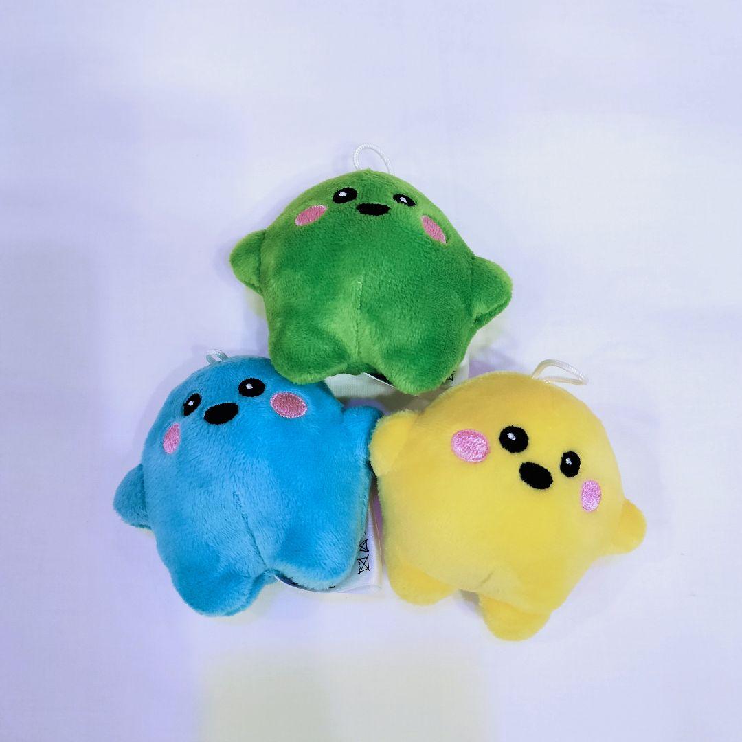 大阪関西万博　ドイツ館　サーキュラーちゃんぬいぐるみ　小　青　緑　黄