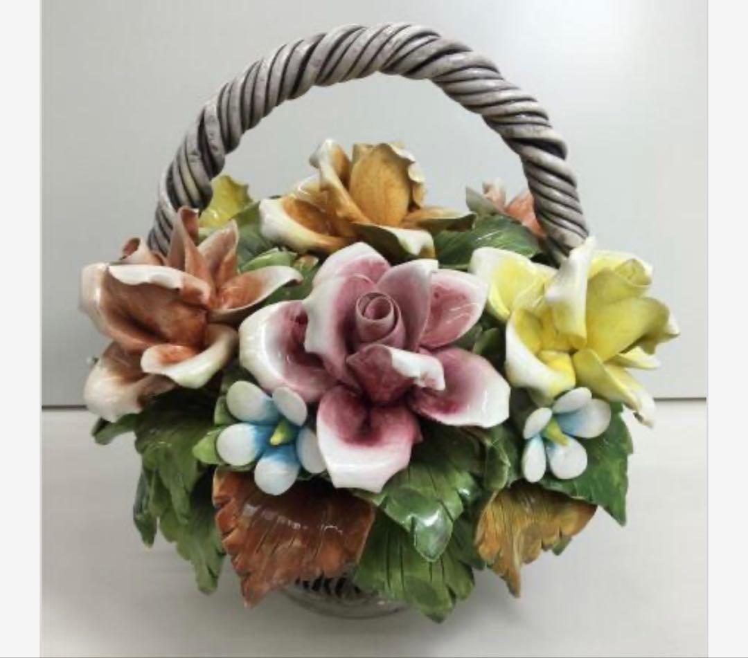 イタリア 花かご 陶器