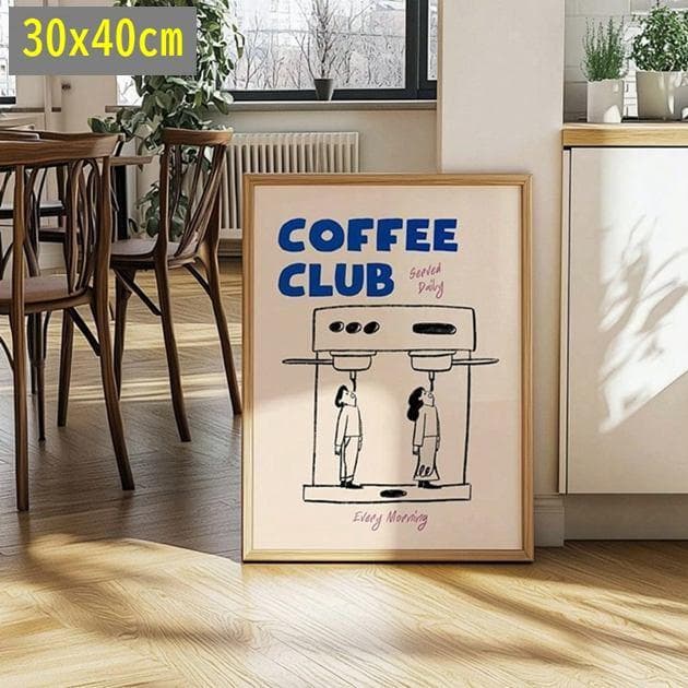 ミッドセンチュリー キャンバスポスター Coffeeレトロアート A3サイズ