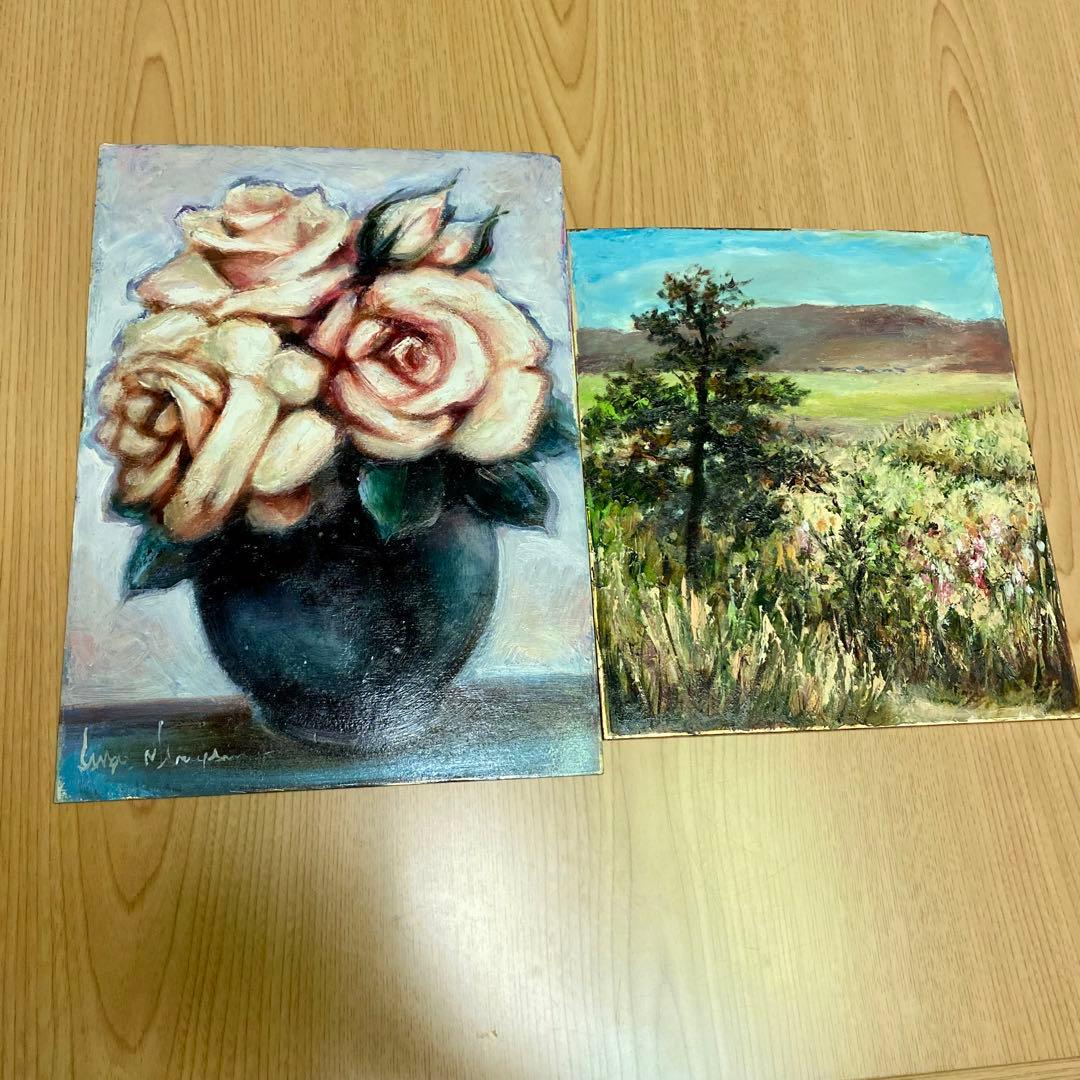 【遺品整理】元値75000円　油絵　2セット