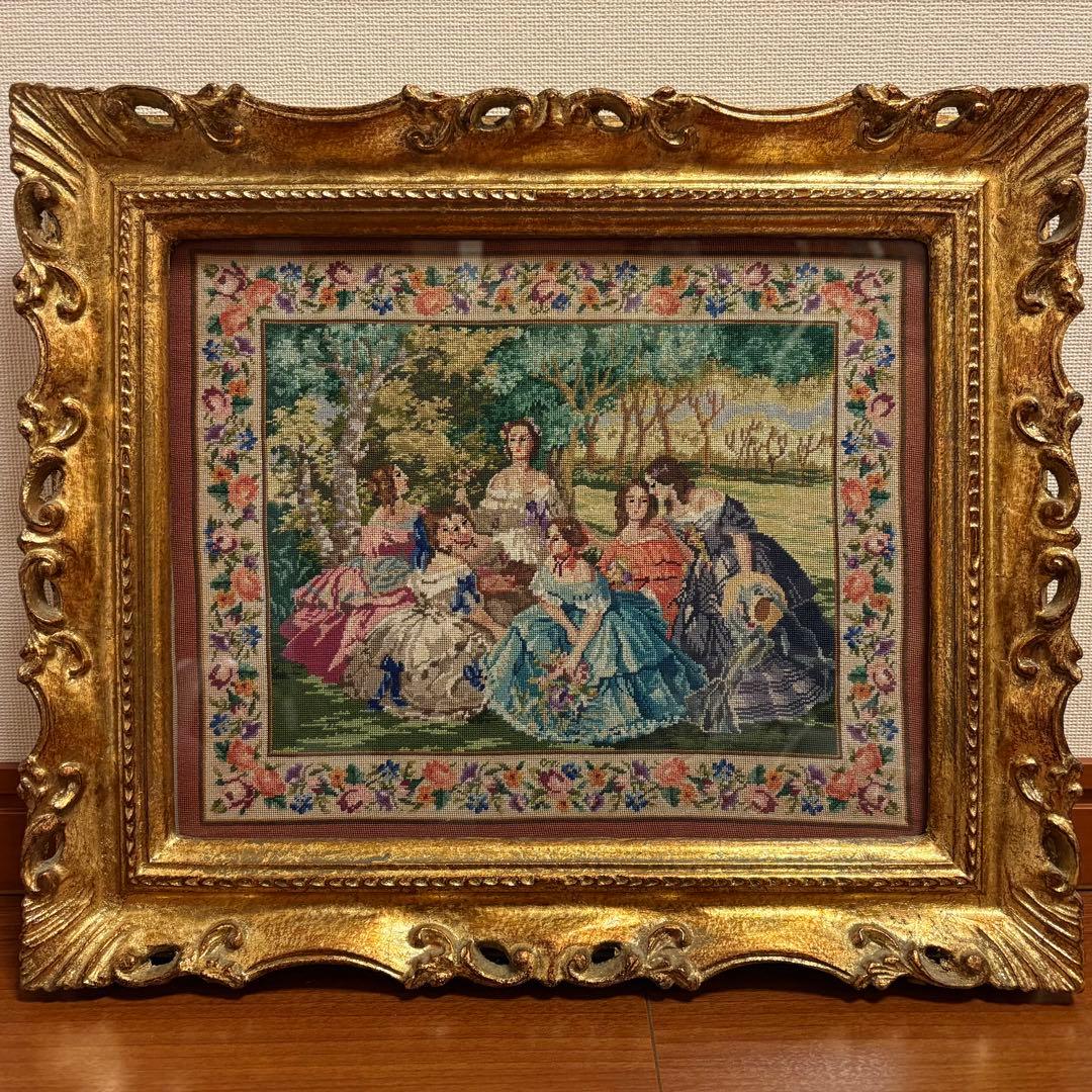 プチポアン 刺繍額