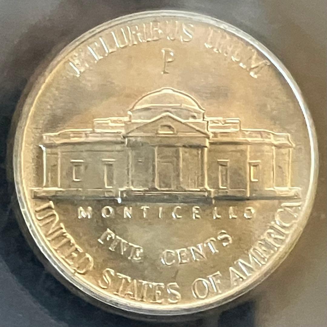 アメリカ 1943P ジェファーソン 5セント Billon貨 PCGS