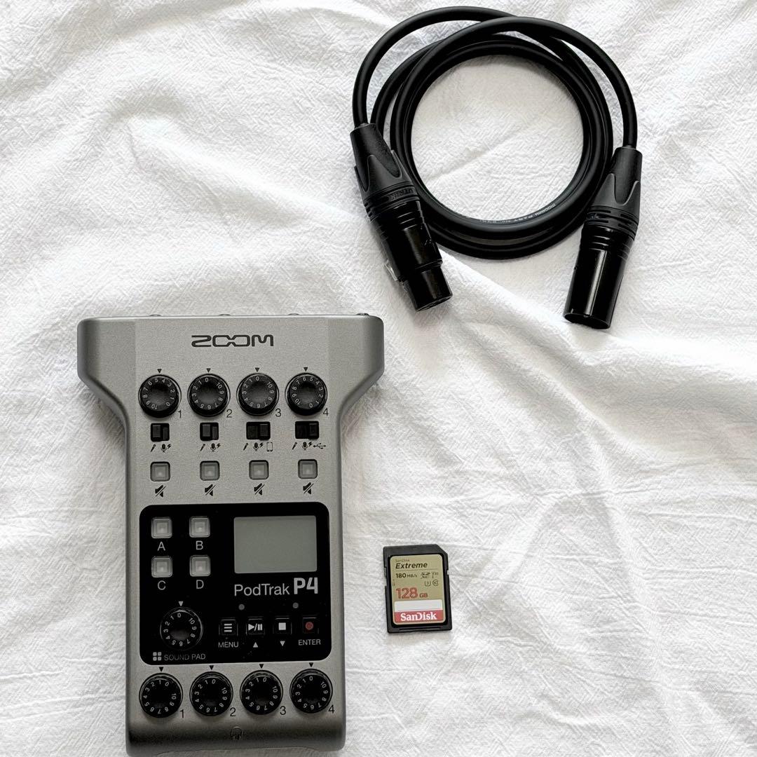 【おまけ3点付】PodTrak P4 / XLRケーブル・SD128GB・ケース