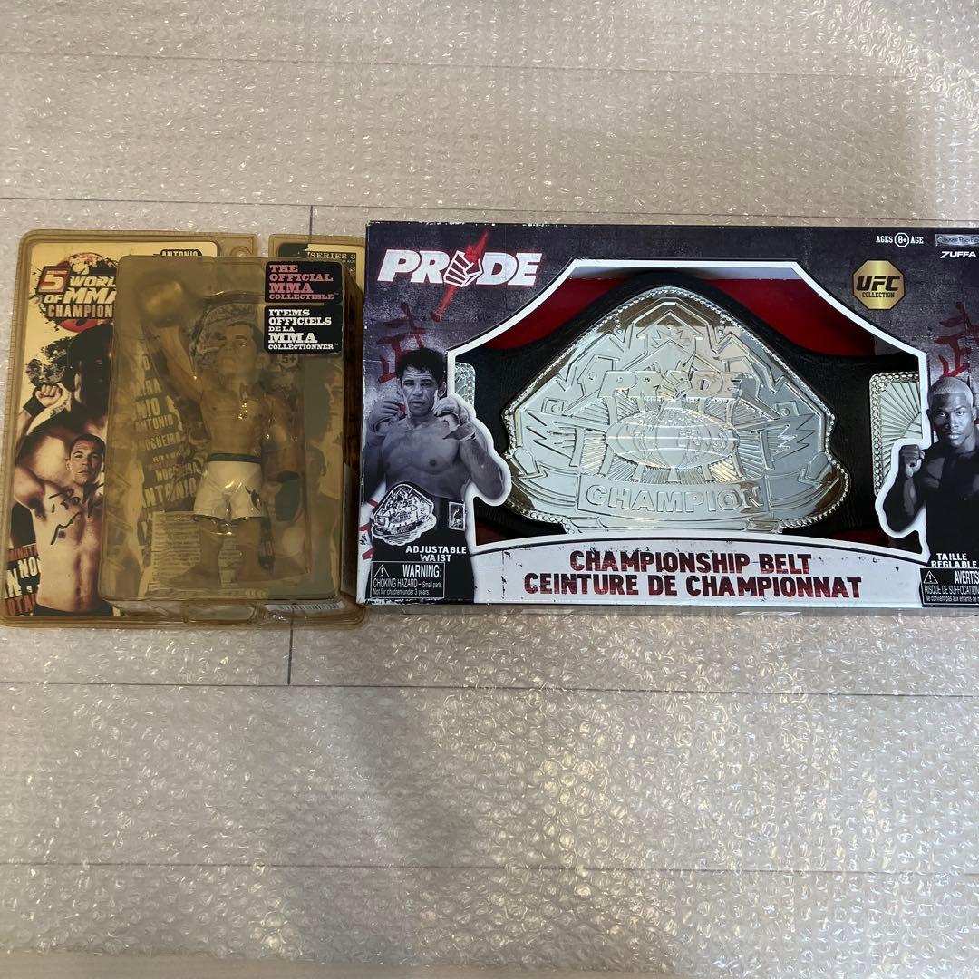 PRIDE チャンピオンベルト フィギュア付き　プロレス　ノゲイラ弟サイン付