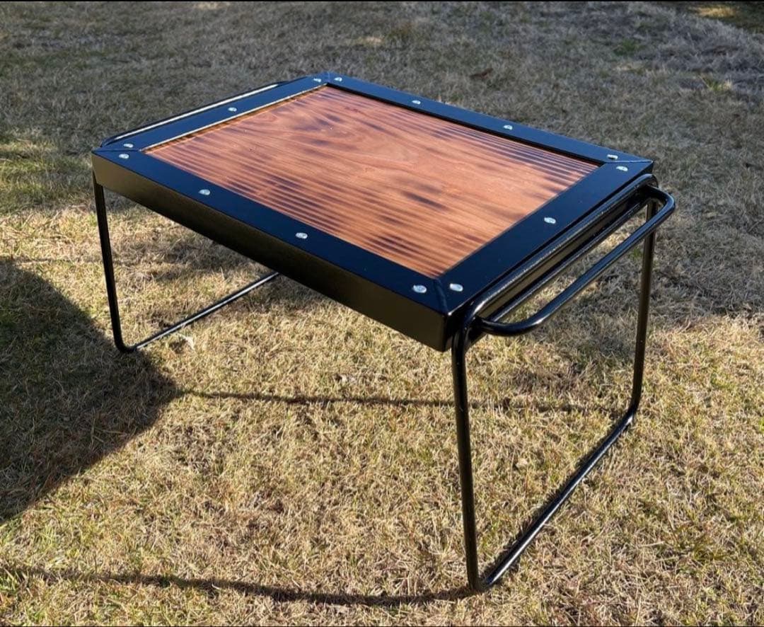 アイアンテーブル　アウトドア　キャンプ　天然木　BBQ ハンドメイド